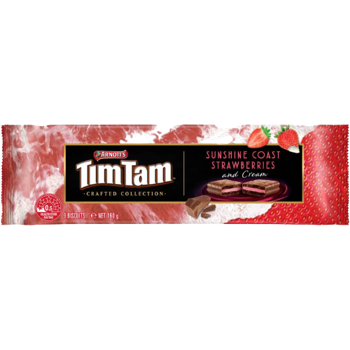 ARNOTT'S TIM TAM SUNSHINE COAST STRAWBERRY & CREAM BISCUIT