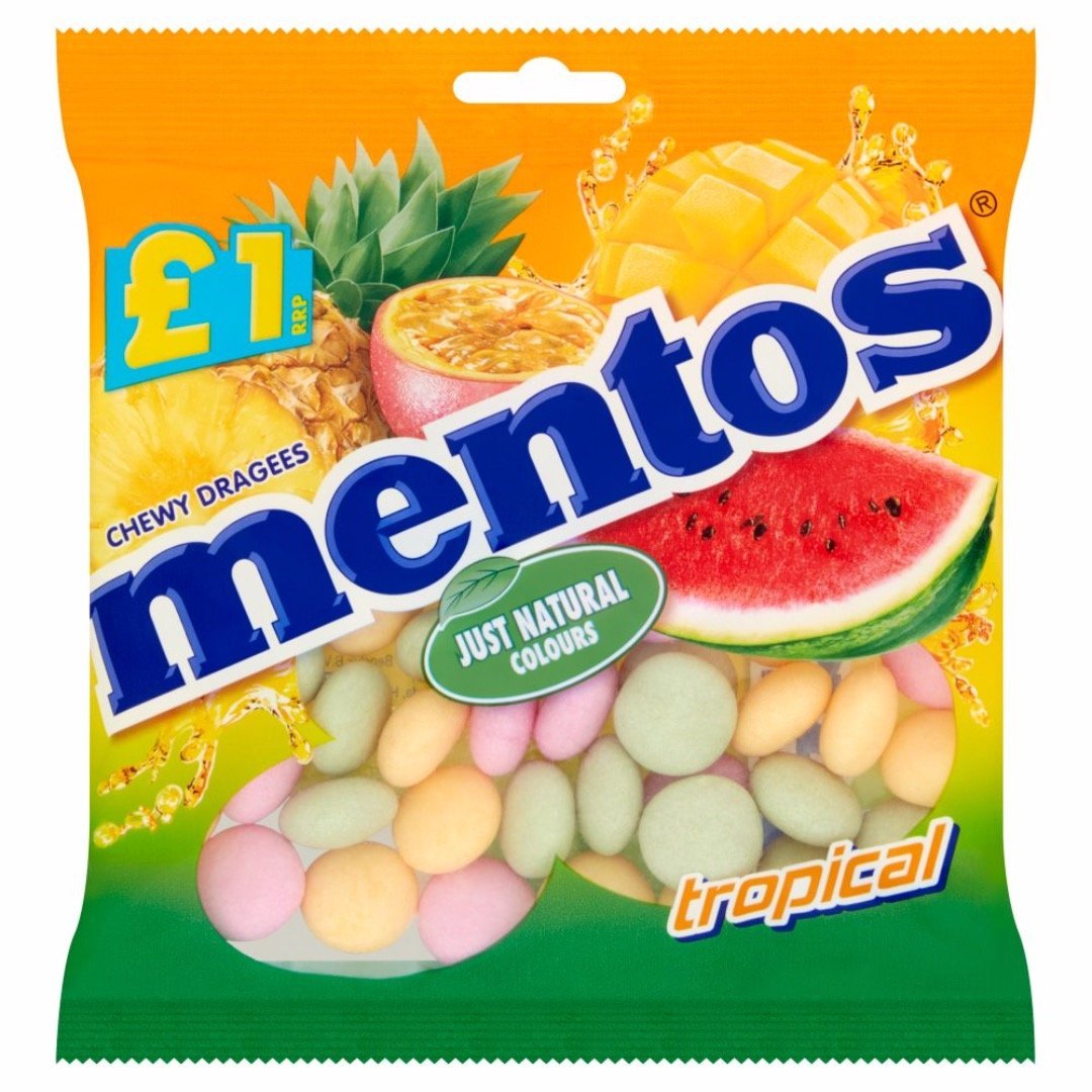 MENTOS TROPICAL CHEWY DRAGEES 