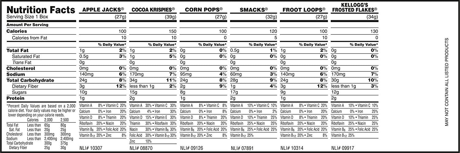 KELLOGGS VARIETY CEREAL 8 PACK