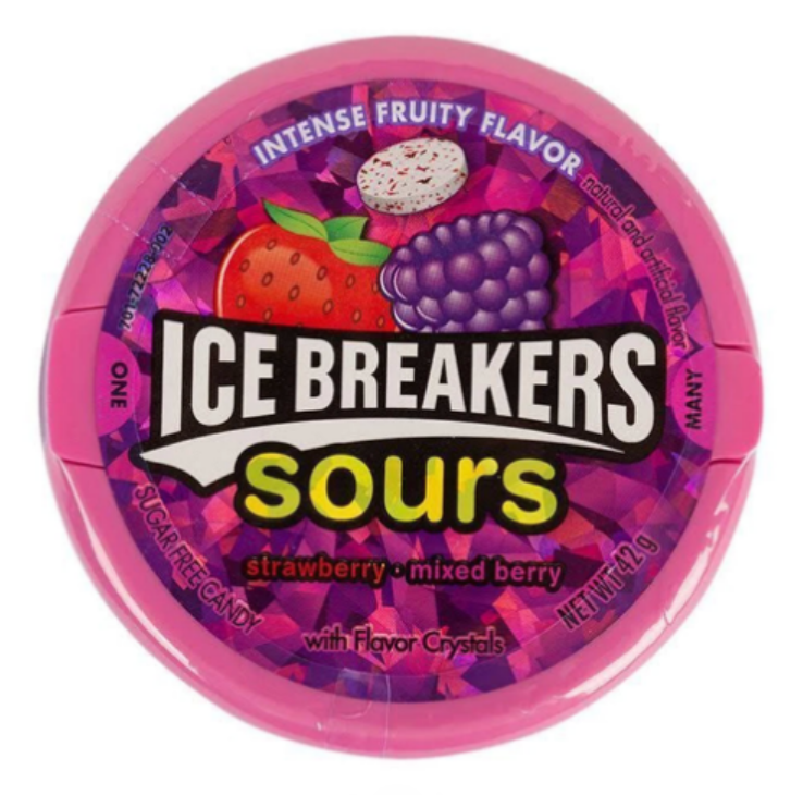 ICE BREAKERS SOURS STRAWBERRY - MIXED BERRY FLAVORED MINTS