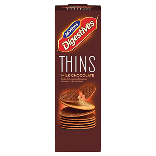 MCVITIE'S CHOCOLATE FILLED THINS MILK CHOCOLATE