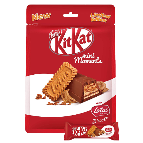 NESTLE KITKAT MINI MOMENTS WITH LOTUS BISCOFF LIMITED EDITION