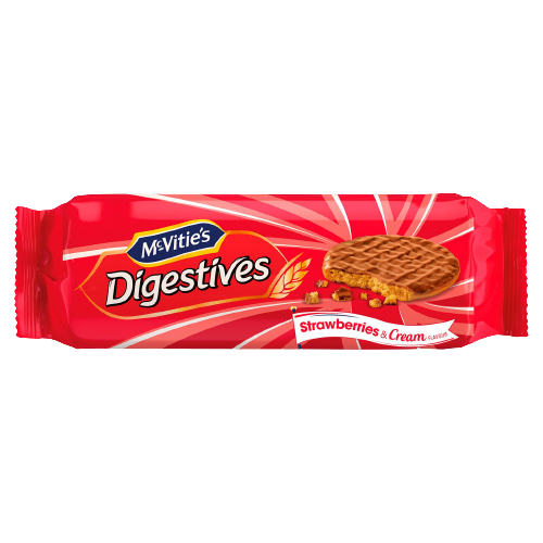 MCVITIE'S CHOCOLATE DIGESTIVES STRAWBERRIES & CREAM BISCUITS